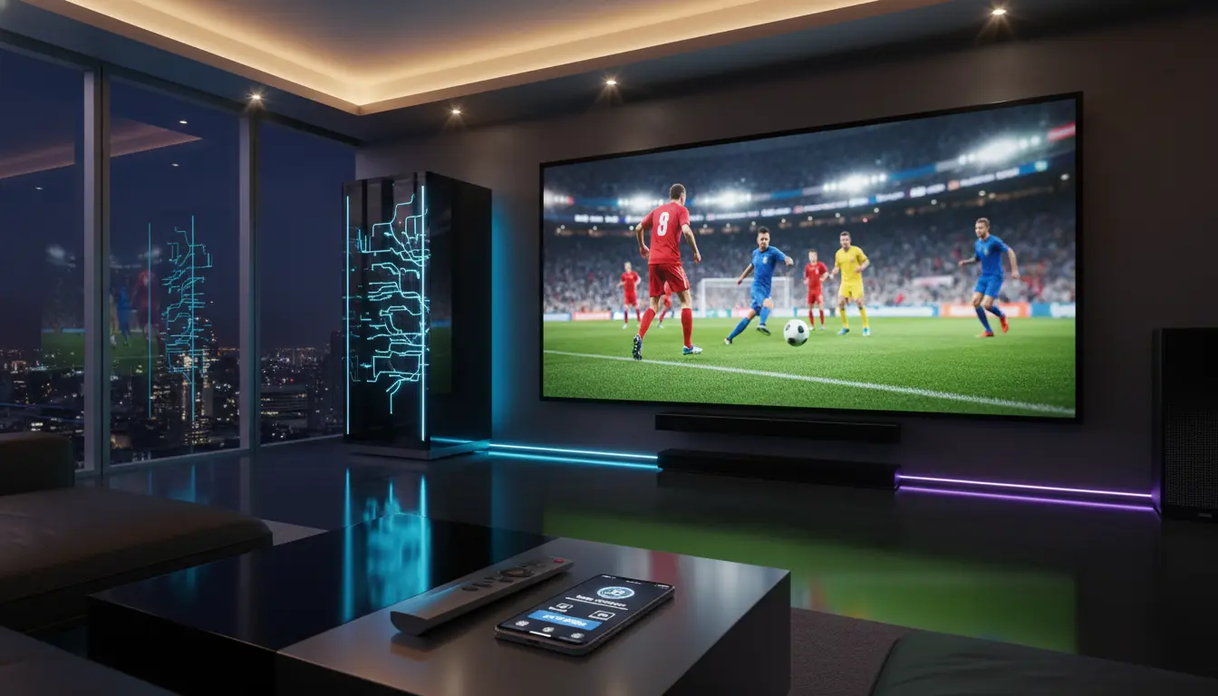 تصميم تقني يقارن أداء سيرفرات IPTV 2026 من حيث الثبات والسعر وجودة البث