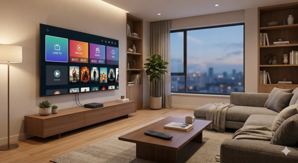 تشغيل IPTV على Android TV بسهولة على شاشة ذكية حديثة