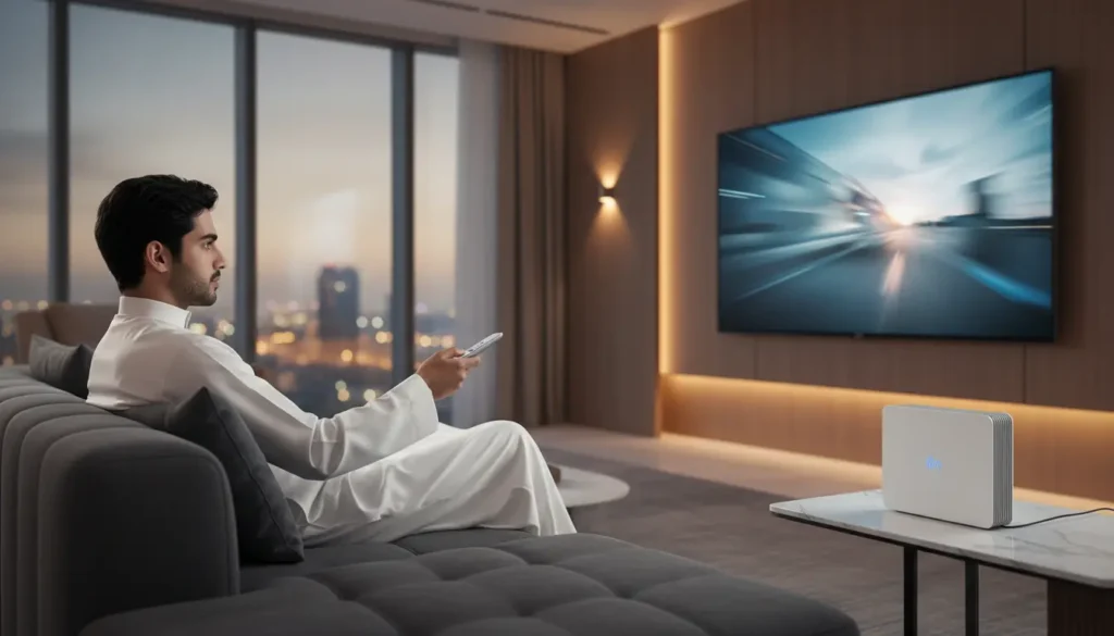 أفضل اشتراك IPTV للإنترنت الضعيف داخل منزل سعودي مع شاشة ذكية واتصال مستقر