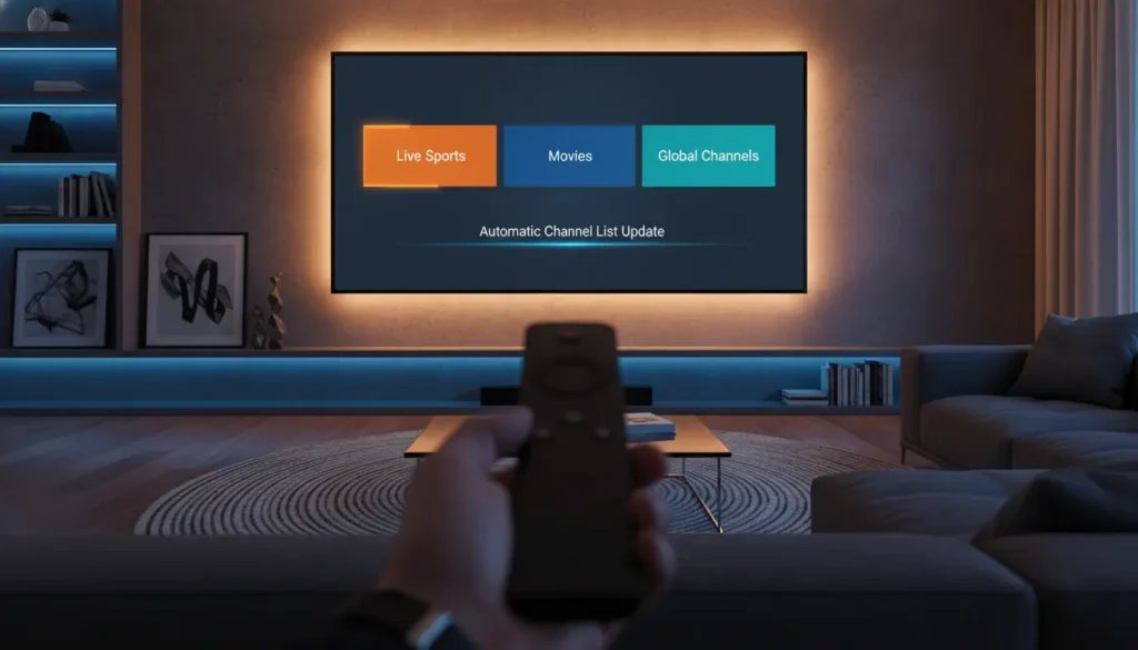 تحديث قائمة IPTV تلقائيًا على شاشة ذكية عبر تطبيق منظم وسهل