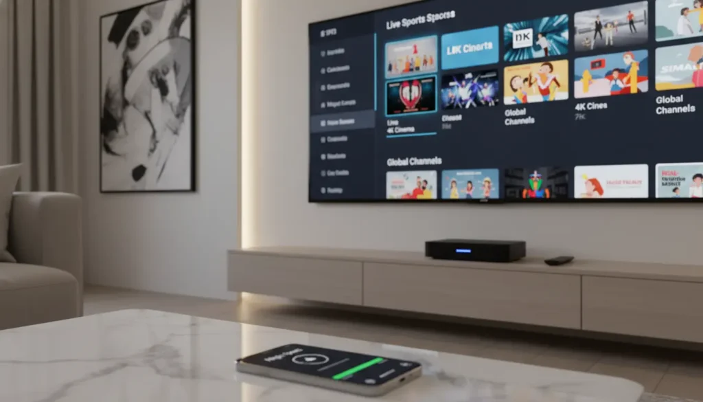 اختبار اشتراك IPTV قبل الشراء على شاشة تلفاز ذكي ورسيفر أندرويد