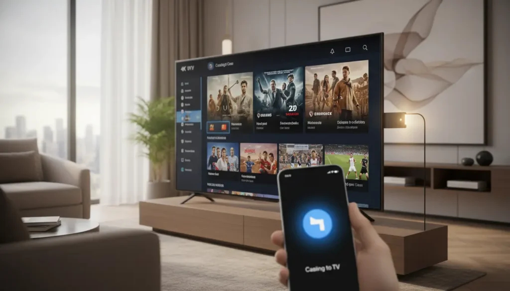 تشغيل IPTV على Chromecast وربطه بالتلفزيون عبر هاتف ذكي وشبكة Wi-Fi