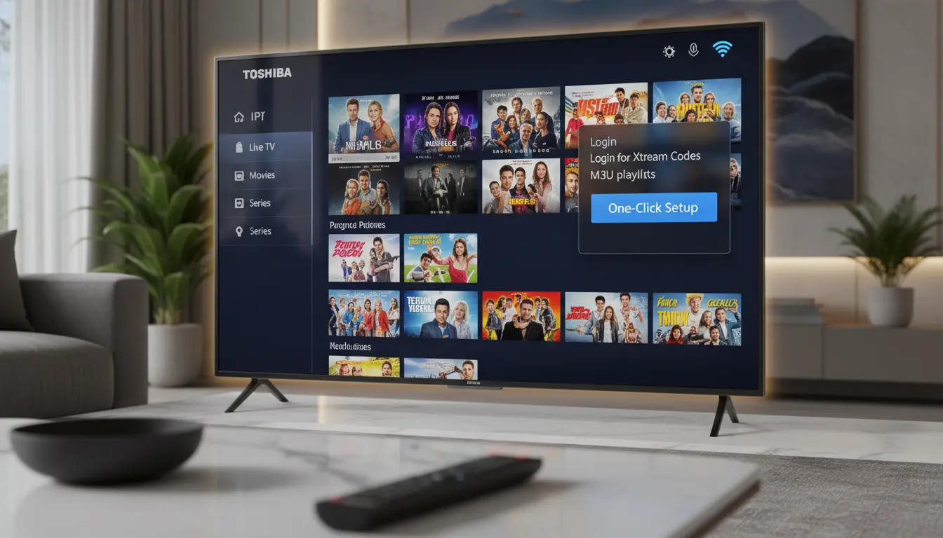 تشغيل IPTV على تلفزيون توشيبا سمارت بسهولة عبر تطبيق مناسب على الشاشة الذكية