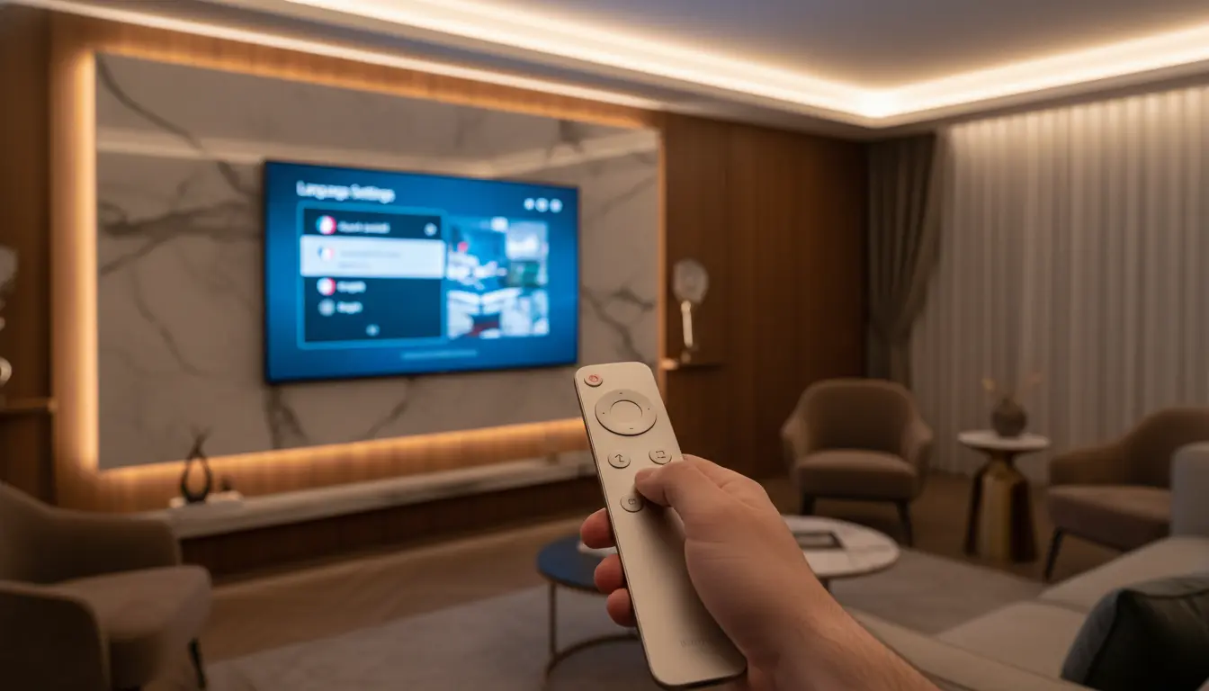شرح تغيير اللغة والصوت والترجمة في تطبيقات IPTV على التلفزيون والهاتف