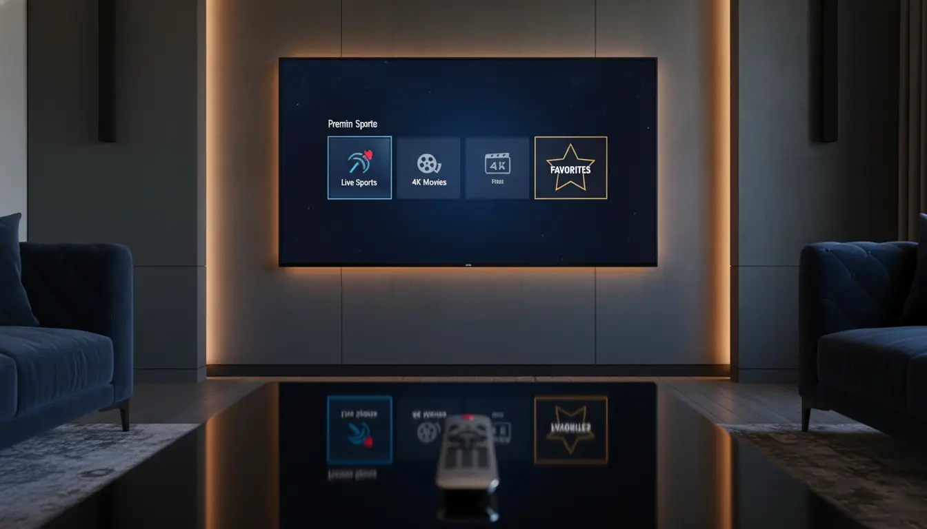 ترتيب قنوات IPTV داخل التطبيق باستخدام المفضلة وإدارة المجموعات على شاشة ذكية