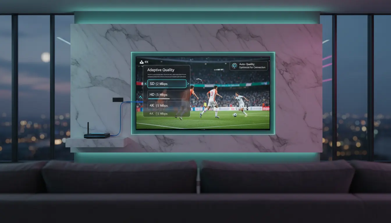 تغيير جودة IPTV تلقائيًا حسب سرعة الإنترنت عبر إعدادات Auto Quality وAdaptive Streaming
